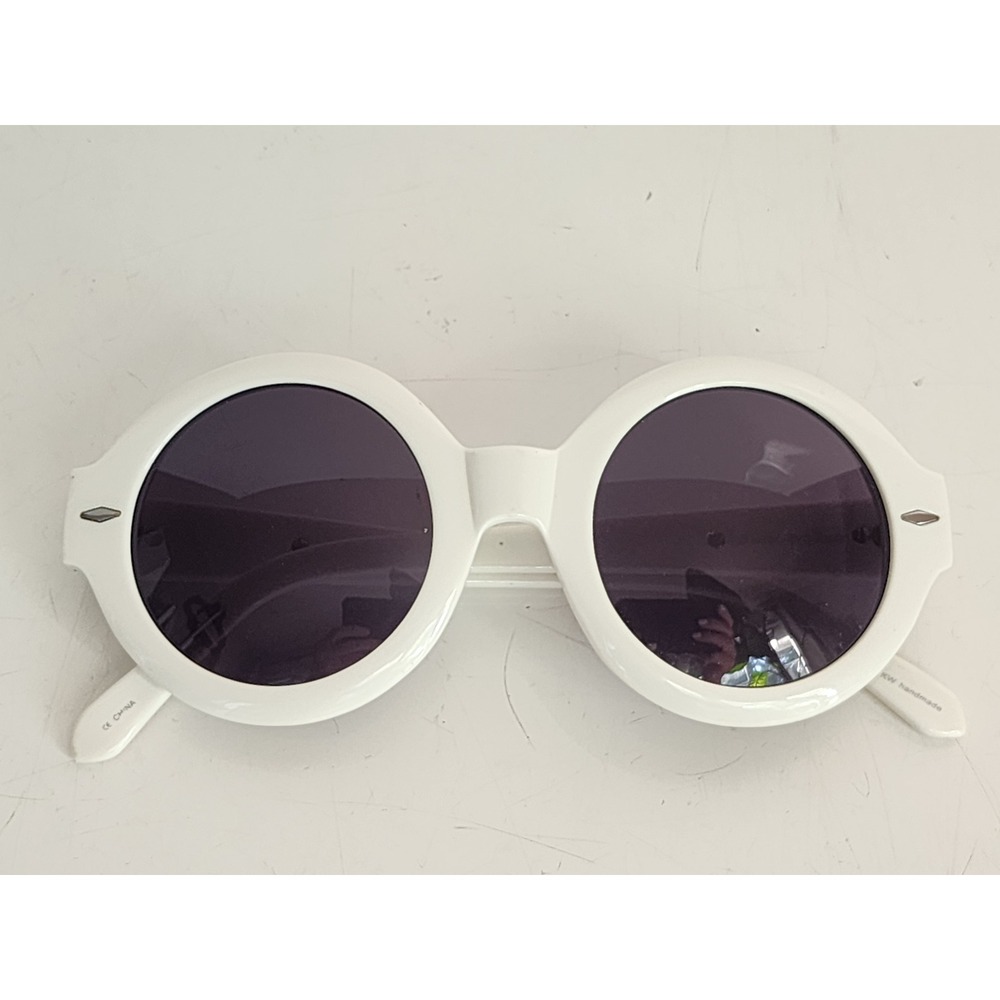 Karen Walker Xray Vision White Round Sunglasses Arrow Logo 709191 Womens Retro